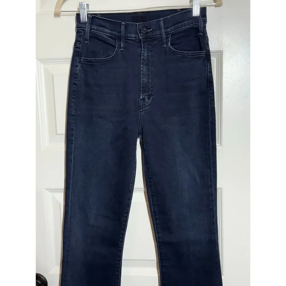 Mother The Hustler Frayed High Waist Ankle Flare Jeans, Women's Size 26